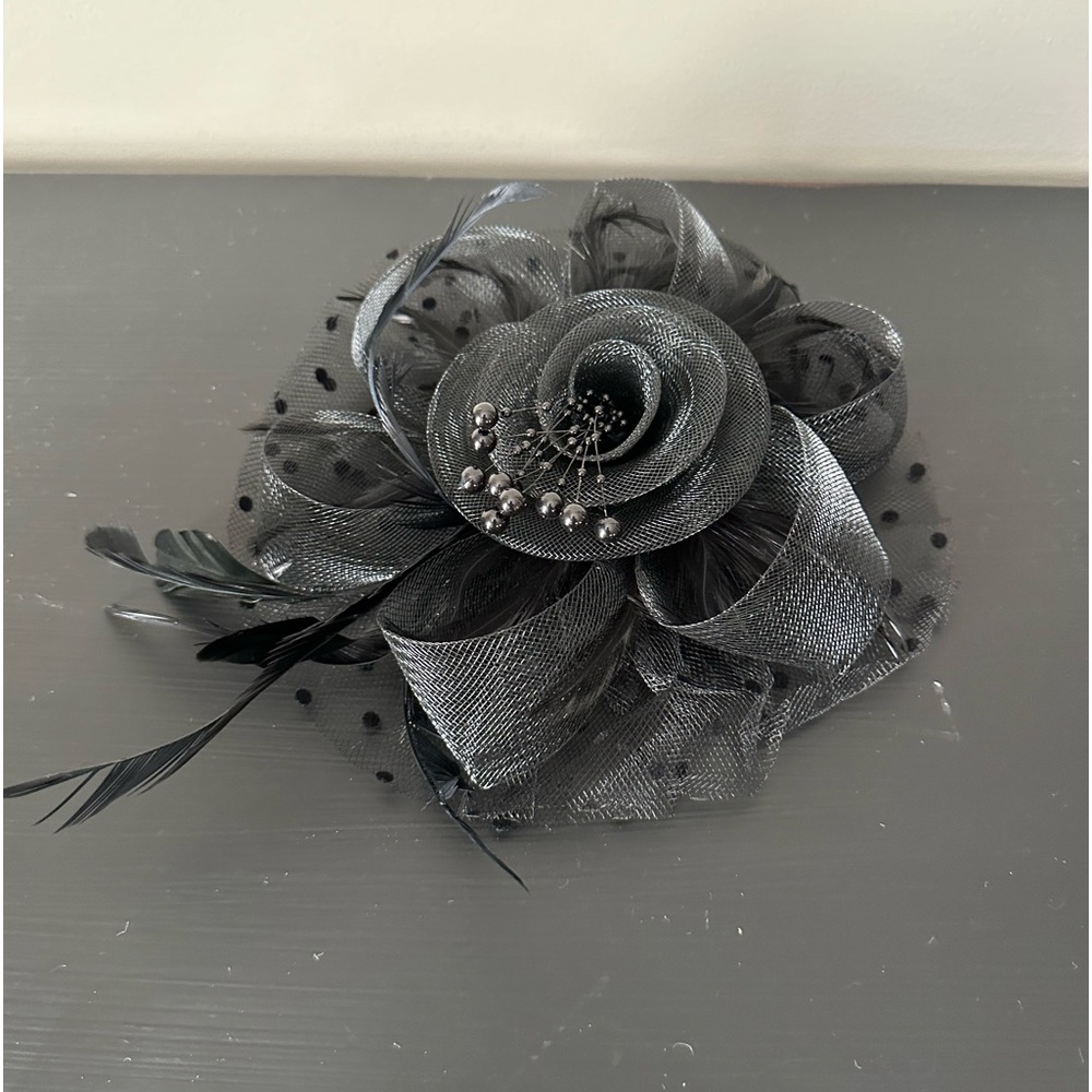 Black Fascinator with Discrete Alligator Clip